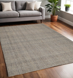 HomeRoots 5' Hand-Woven Area Rug in Gray, Ivory & Blue - Timeless Artistry for Elegant Living Spaces 5' X 8' 514572