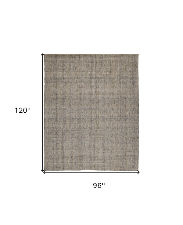 Homeroots 8' X 10' Ivory Tan And Gray Hand Woven Area Rug Ivory,Tan,Gray Polyester 514573