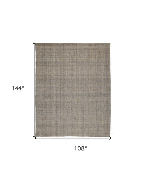 Homeroots 9' X 12' Beige And Gray Hand Woven Area Rug Ivory,Tan,Gray Polyester 514574