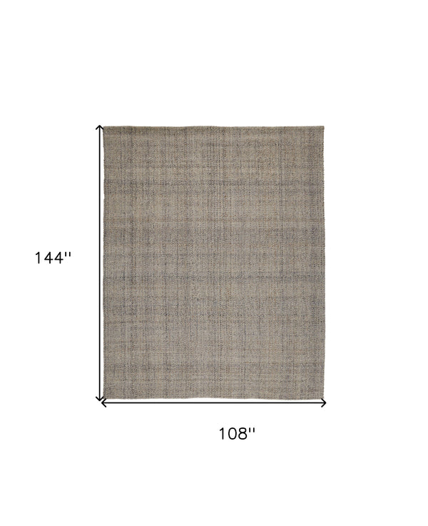 Homeroots 9' X 12' Beige And Gray Hand Woven Area Rug Ivory,Tan,Gray Polyester 514574