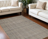 Homeroots 9' X 12' Beige And Gray Hand Woven Area Rug Ivory,Tan,Gray Polyester 514574