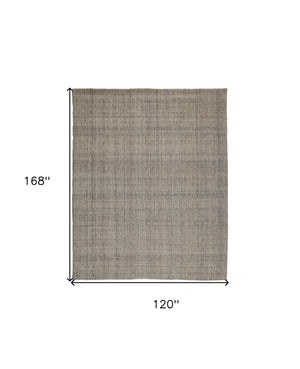 Homeroots 10' X 14' Beige And Gray Hand Woven Area Rug Ivory,Tan,Gray Polyester 514575