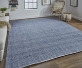 Homeroots 5' X 8' Blue Hand Woven Area Rug Blue Polyester 514578