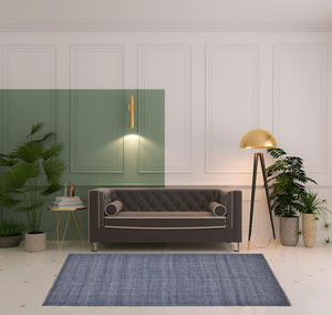 Homeroots 5' X 8' Blue Hand Woven Area Rug Blue Polyester 514578