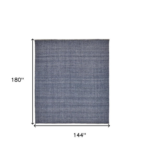 Homeroots 12' X 15' Blue Hand Woven Area Rug Blue Polyester 514582