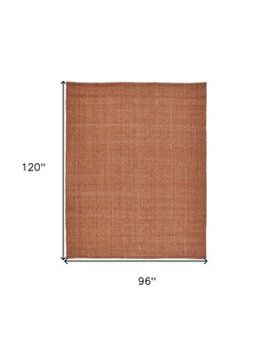 Homeroots 8' X 10' Orange Hand Woven Area Rug Orange Polyester 514585