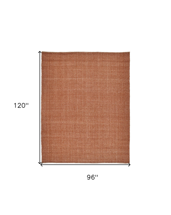 Homeroots 8' X 10' Orange Hand Woven Area Rug Orange Polyester 514585