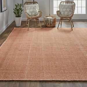Homeroots 9' X 12' Orange Hand Woven Area Rug Orange Polyester 514586