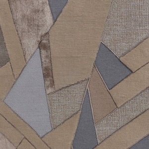 HomeRoots 5' Wool Geometric Tufted Area Rug in Tan, Brown & Blue - Stylish Handmade Accent for Any Room 8' X 10' 514599