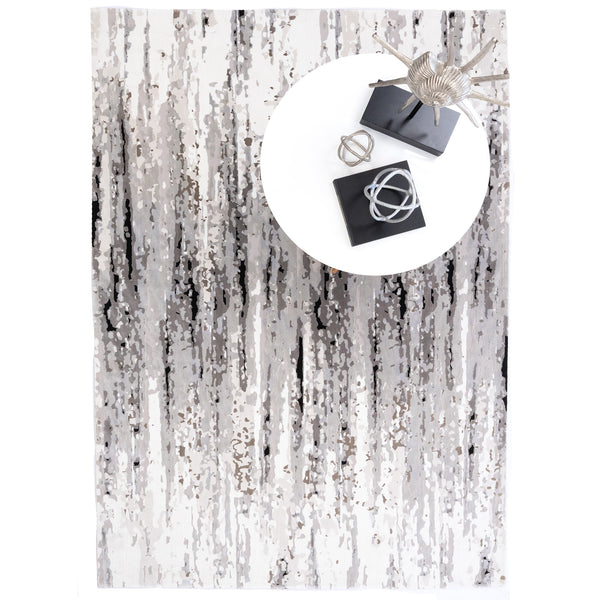 Capel Rugs Manhattan-soho Luxe Contemporary Rug Collection With Textured Patterns And Elegant Silver Tones Steel, Gray 100% Polyester 5146rs05030708360