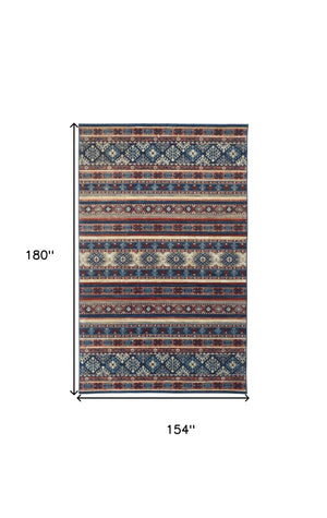 HomeRoots 13' Geometric Distressed Area Rug - Durable, Stylish Design for High-Traffic Spaces with Easy Care 13' X 15' 514624