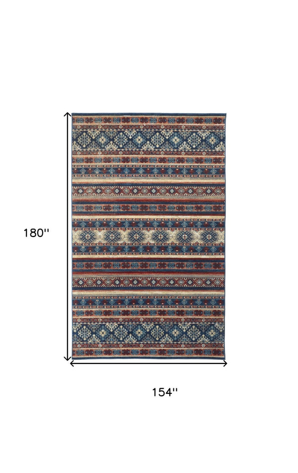 HomeRoots 13' Geometric Distressed Area Rug - Durable, Stylish Design for High-Traffic Spaces with Easy Care 13' X 15' 514624