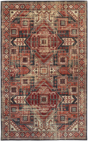 Homeroots 13' X 15' Red And Black Aztec Distressed Indoor Outdoor Area Rug  Polypropylene 514638