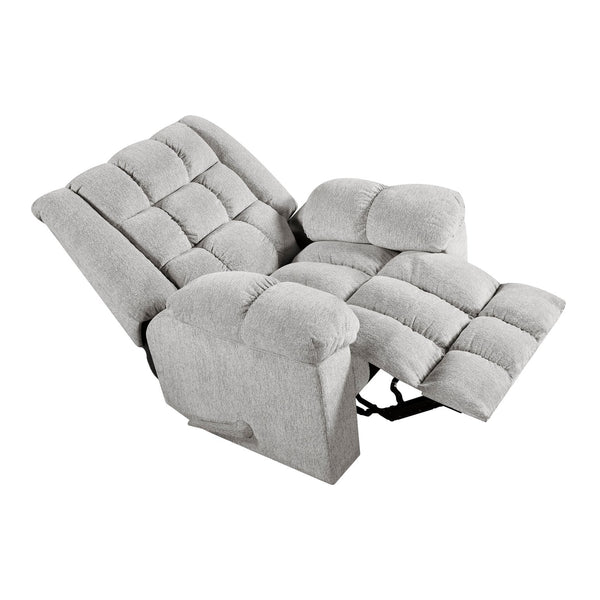 English Elm Gentle Rocking Reclining Chair with Chenille Upholstery, Ultra-Comfort Seat, Smooth Motion Recliner for Living Room Relaxation and Support Light Gray 41 L x 32 W x 29 H B011P347321
