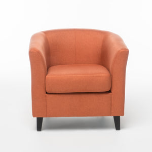 English Elm Christopher Knight Home® - PLAZA Club Chair with Plush Upholstery and Mid-Century Profile — Cozy, Stylish Accent Seat for Living Rooms Orange 31 L x 29.25 W x 26.25 H 46619.00FORG