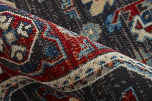 Homeroots 8' Red Gray And Tan Abstract Power Loom Distressed Stain Resistant Runner Rug Red,Gray,Tan Polypropylene 514678