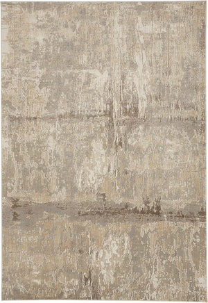 HomeRoots 4' Contemporary Tan Ivory and Brown Abstract Area Rug for Modern Living Spaces and Comfort 12' X 15' 514693