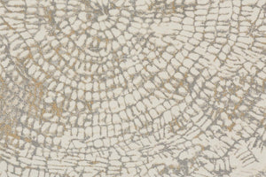 HomeRoots 4' Contemporary Gray Ivory and Tan Abstract Area Rug - Soft Viscose, Durable Design for Modern Spaces 8' X 10' 514697