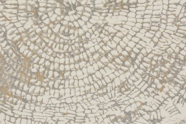 HomeRoots 4' Contemporary Gray Ivory and Tan Abstract Area Rug - Soft Viscose, Durable Design for Modern Spaces 8' X 10' 514697