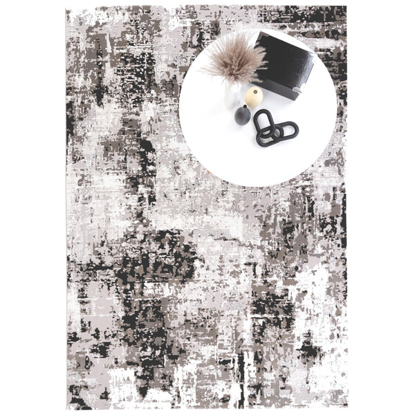 Capel Rugs Manhattan-tribeca Luxe Contemporary Area Rug With Striking Silver, Gray Tones And Textured Design Onyx, White 100% Polyester 5147rs05030708375