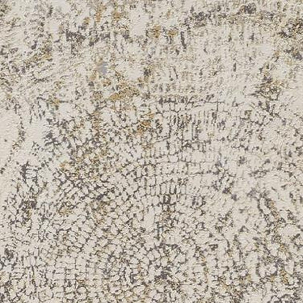 HomeRoots 4' Contemporary Gray Ivory and Tan Abstract Area Rug - Soft Viscose, Durable Design for Modern Spaces 8' Runner 514700