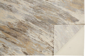 HomeRoots 4' Brown and Ivory Abstract Non-Skid Area Rug – Durable, Modern Design for Any Room Decor Style 10' X 14' 514707