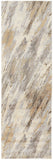 Homeroots 8' Brown And Ivory Abstract Distressed Runner Rug  Viscose,Polyester 514708