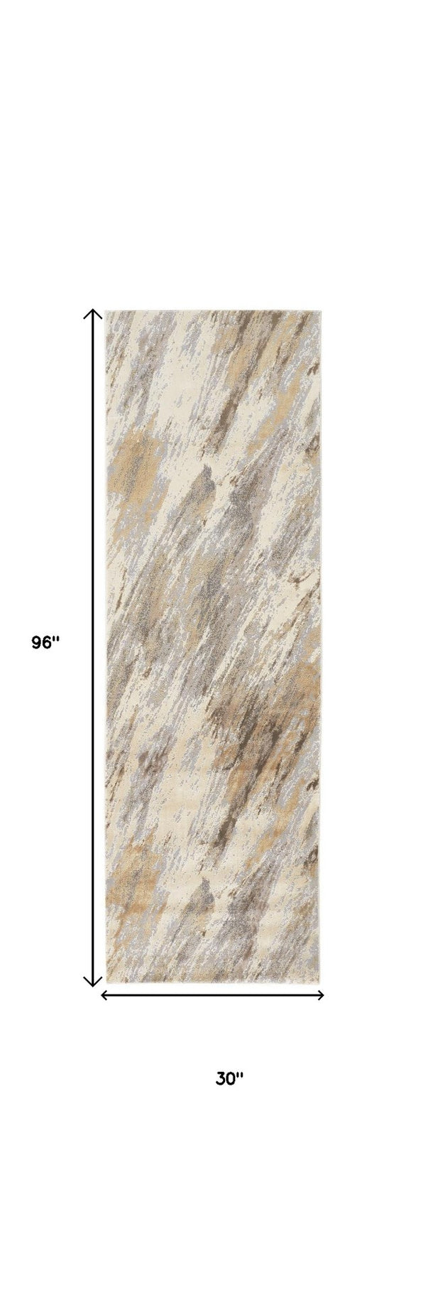 HomeRoots 4' Brown and Ivory Abstract Non-Skid Area Rug – Durable, Modern Design for Any Room Decor Style 8' Runner 514708