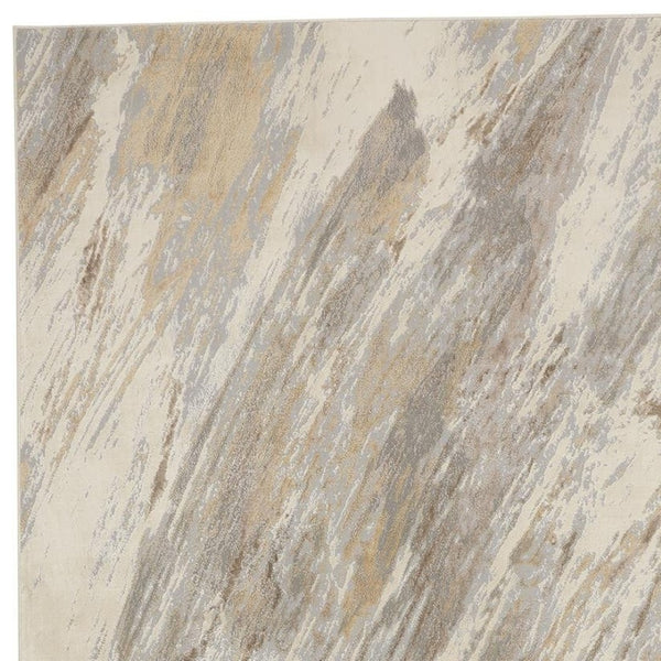 HomeRoots 4' Brown and Ivory Abstract Non-Skid Area Rug – Durable, Modern Design for Any Room Decor Style 12' X 15' 514709