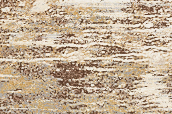 HomeRoots 4' Modern Abstract Area Rug in Tan, Ivory, and Brown - Durable, Stylish Design for Any Space 4' X 6' 514711
