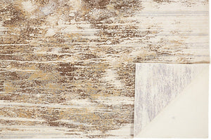 HomeRoots 4' Modern Abstract Area Rug in Tan, Ivory, and Brown - Durable, Stylish Design for Any Space 5' X 8' 514712