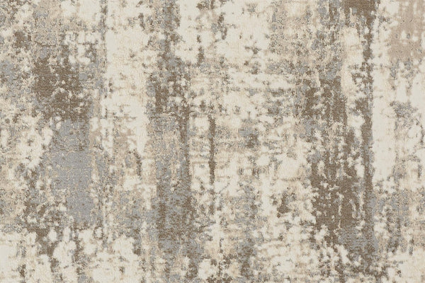 HomeRoots 4' Modern Abstract Brown and Ivory Non-Skid Area Rug for Durable High-Traffic Spaces and Style 5' X 8' 514728
