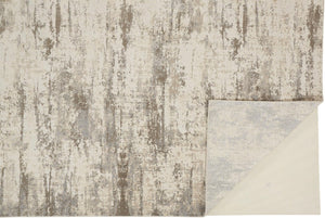 HomeRoots 4' Modern Abstract Brown and Ivory Non-Skid Area Rug for Durable High-Traffic Spaces and Style 8' X 10' 514729