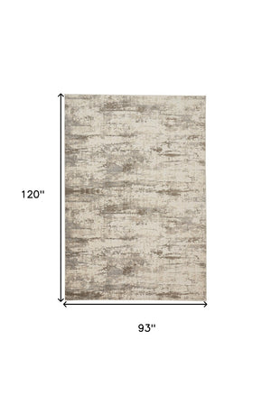HomeRoots 4' Modern Abstract Brown and Ivory Non-Skid Area Rug for Durable High-Traffic Spaces and Style 8' X 10' 514729