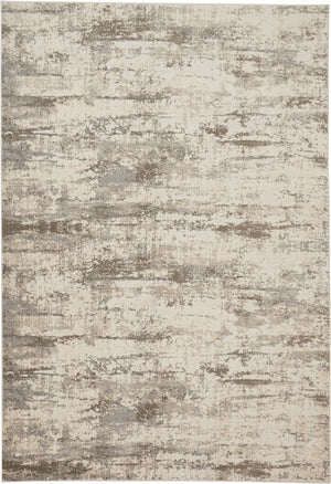 HomeRoots 4' Modern Abstract Brown and Ivory Non-Skid Area Rug for Durable High-Traffic Spaces and Style 9' X 12' 514730