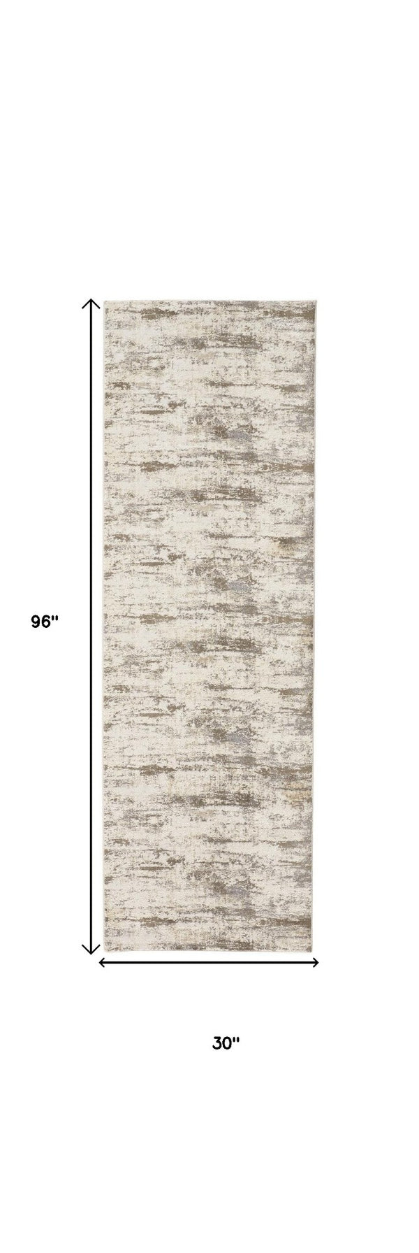 HomeRoots 4' Modern Abstract Brown and Ivory Non-Skid Area Rug for Durable High-Traffic Spaces and Style 8' Runner 514732