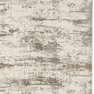 HomeRoots 4' Modern Abstract Brown and Ivory Non-Skid Area Rug for Durable High-Traffic Spaces and Style 8' Runner 514732