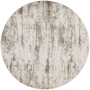 HomeRoots 8' Abstract Brown and Ivory Non-Skid Rug for Modern Living Spaces - Durable, Stylish, and Versatile 8' Round 514734