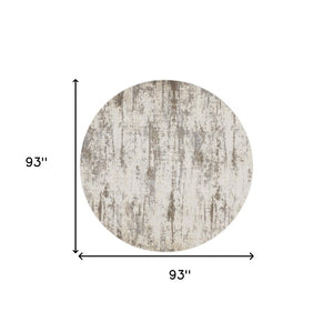 HomeRoots 8' Abstract Brown and Ivory Non-Skid Rug for Modern Living Spaces - Durable, Stylish, and Versatile 8' Round 514734