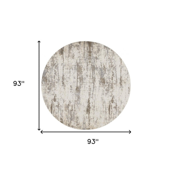 HomeRoots 8' Abstract Brown and Ivory Non-Skid Rug for Modern Living Spaces - Durable, Stylish, and Versatile 8' Round 514734