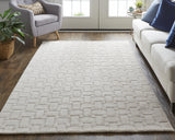 Homeroots 4' X 6' Ivory Striped Hand Woven Area Rug Ivory Viscose 514735