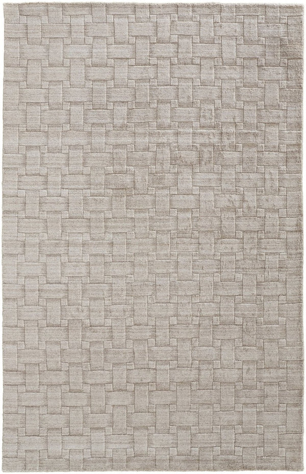 HomeRoots 4' Hand Woven Area Rug in Ivory and Brown Stripes - Artisan Crafted for Timeless Elegance and Style 8' X 10' 514737