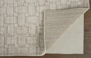 HomeRoots 2' Hand-Woven Ivory and Brown Striped Area Rug - Timeless Style for Any Room with Unique Character 2' X 3' 514741
