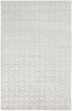 Homeroots 4' X 6' Silver And White Striped Hand Woven Area Rug White,Silver Viscose 514742