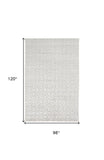 Homeroots 8' X 10' Silver And White Striped Hand Woven Area Rug White,Silver Viscose 514744