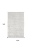 Homeroots 9' X 12' White And Silver Striped Hand Woven Area Rug White,Silver Viscose 514745