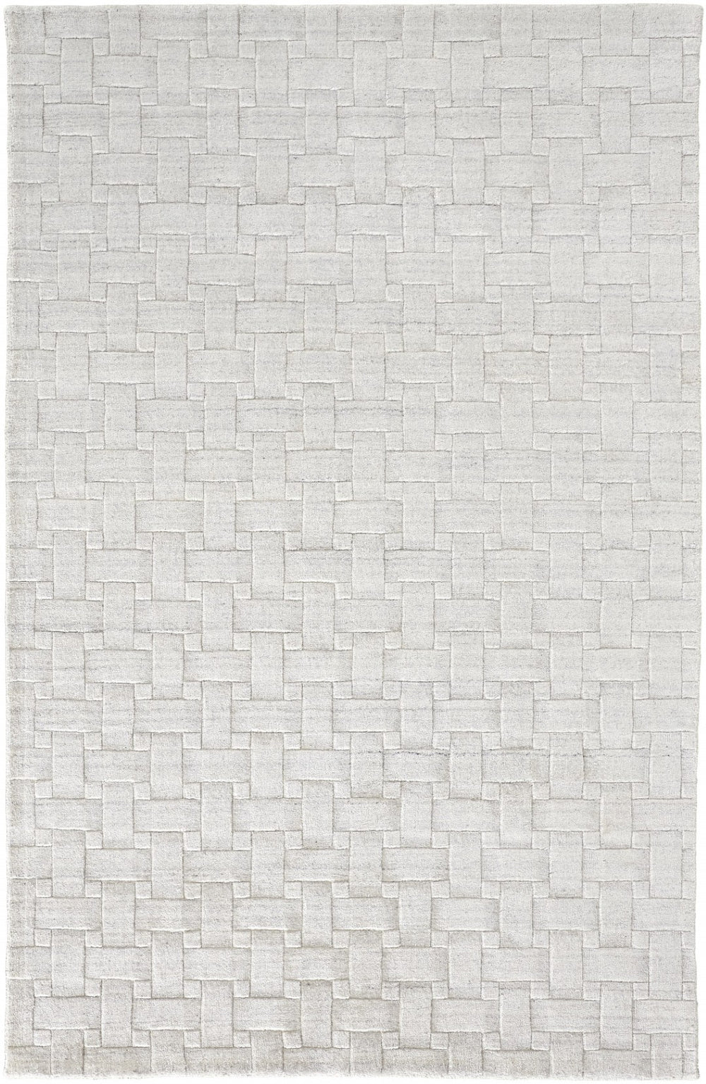 HomeRoots 2' Hand-Woven Silver and White Striped Area Rug - Elegant, Unique Design for Modern Interiors 2' X 3' 514748