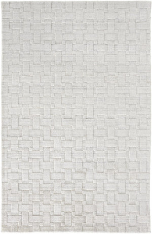 HomeRoots 2' Hand-Woven Silver and White Striped Area Rug - Elegant, Unique Design for Modern Interiors 2' X 3' 514748