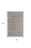 Homeroots 4' X 6' Gray Striped Hand Woven Area Rug Gray,Silver Viscose 514749