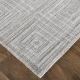 Homeroots 4' X 6' Gray Striped Hand Woven Area Rug Gray,Silver Viscose 514749